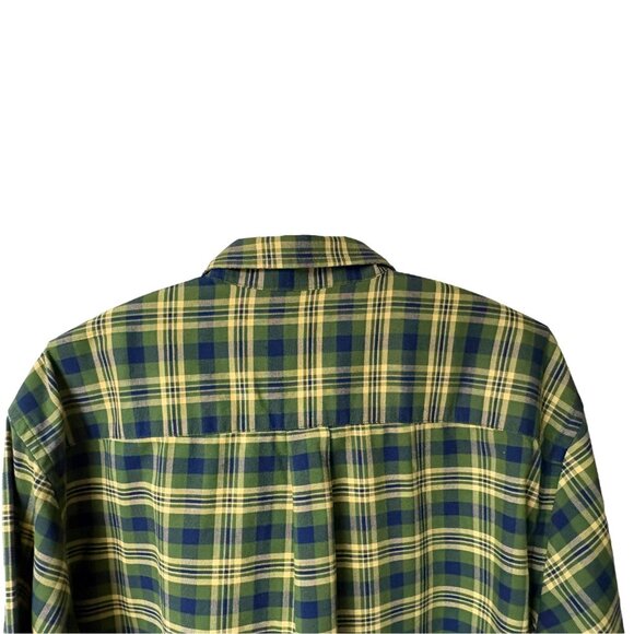The Foundry Easy Care Green Plaid Button Down Oxford Shirt - Picture 7 of 8